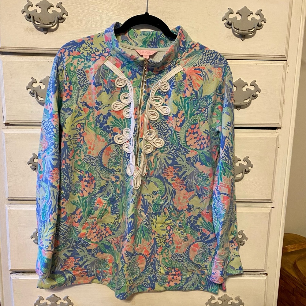Lilly Pulitzer Multicolor Floral Top mermaid’s cove pullover